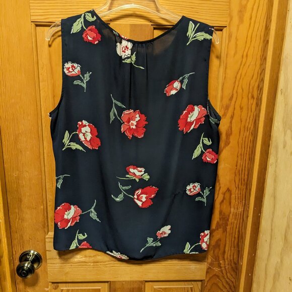 Nine West Navy Floral Sleeveless Blouse - Picture 5 of 5